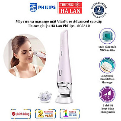 Máy rửa mặt và massage mặt Philips VisaPure Advanced SC5340 Thương Hiệu Hà Lan Cao Cấp - HÀNG NHẬP KHẨU