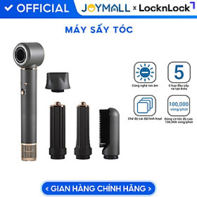 Máy sấy tóc LocknLock Multi Hair Dryer ENA426GRY, Hàng chính hãng, Công nghệ ION âm, 5 loại đầu sấy tạo kiểu - JoyMall