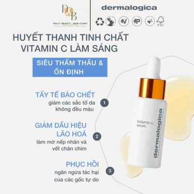 DERMALOGICA Huyết thanh trắng da, hỗ trợ lão hoá BIOLUMIN-C SERUM - Dolly Beauty