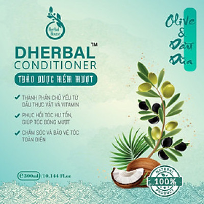 Dầu gội chắc khỏe suông mượt tóc OLIU & DẦU DỪA DHERBAL DAMODE chai 300ml