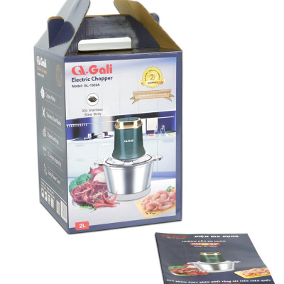 Máy xay thịt Gali GL-1920B Dung tích 2 Lít, Motor 100% bằng đồng, có 2 tốc độ xay. Hàng chính hãng chất lượng cao, bảo hành 24 tháng