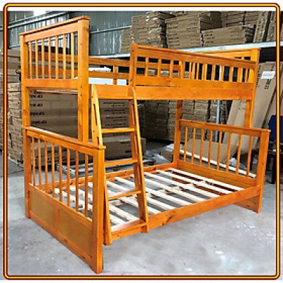 Giường Tầng 1m6 Gỗ Tự Nhiên - Thiết Kế Chắc Chắn & Tiết Kiệm Diện Tích -  Có Thể Tách Thành 2 Giường Riêng Biệt