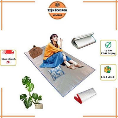 Chiếu Bạc Ngủ Trưa Văn Phòng, Tấm Thảm Trải Lót Bạc Gấp Gọn Cách Nhiệt Du Lịch 1mx2m