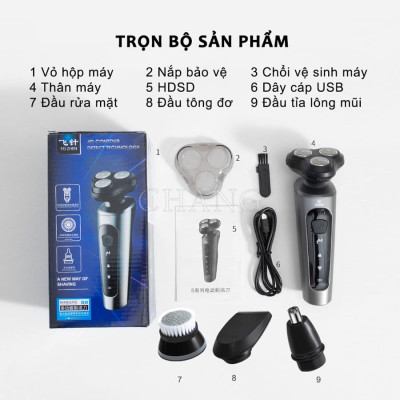 Máy Cạo Râu Đa Năng 4 Trong 1  9D - Cạo Râu, Tỉa Lông Mũi, Tông Đơ, Rửa Mặt - HÀNG CHÍNH HÃNG MINIIN