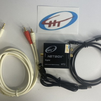 Bộ Chuyển Đổi Âm Thanh Digital NETBOX HT2,DÂY 3.5 RA 2 ĐẦU AV 3M - Hàng Chính Hãng