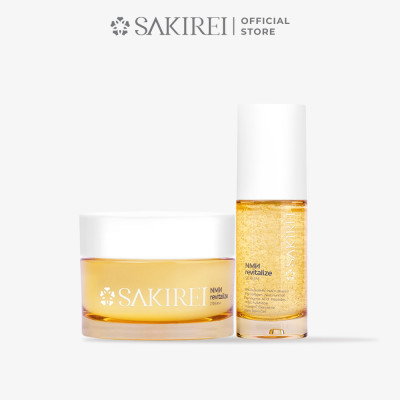 Combo Serum NMN và Kem dưỡng phục hồi da Sakirei NMN Revitalize từ Nhật Bản