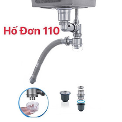 Bộ Xi Phông Thoát Nước Ngăn Mùi Chống Tắc Nghẽn Bồn Rửa Bát