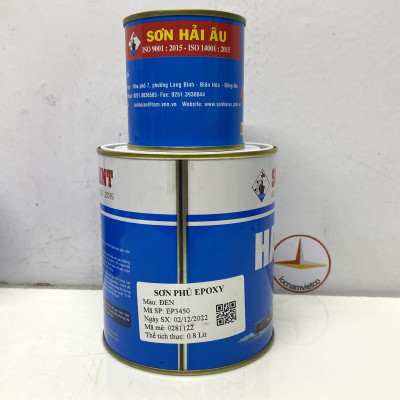 Sơn epoxy Hải Âu màu đen EP450 1L/Bộ