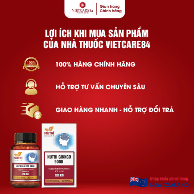 Viên Uống Bổ Não Nhập Khẩu Chính Hãng New Zealand Nutri Ginkgo 9000 (30 Viên)