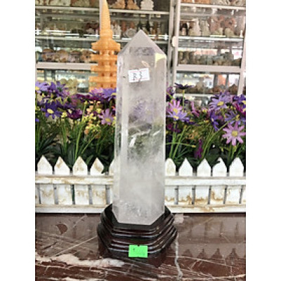 Trụ đá phong thủy trấn trạch đá thạch anh trắng trong - Nặng 600g; 880g và 1,44 kg