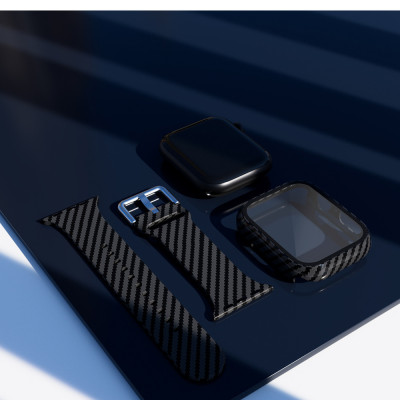 Case Bảo Vệ Mặt Kính Vân Carbon cho Apple Watch 4/5/6/SE/7/8/SE12 Size 40mm / 41mm / 44mm / 45mm - Hàng Chính Hãng