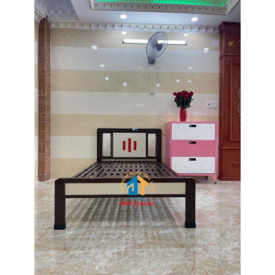 Giường sắt kiểu gỗ cao cấp 120x200 – ĐT04