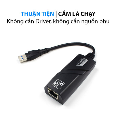 Cáp Chuyển USB 3.0 To Lan 10/100/1000 Mbps Gigabit - Cáp USB to LAN 3.0 Gigabit - Hàng chính hãng