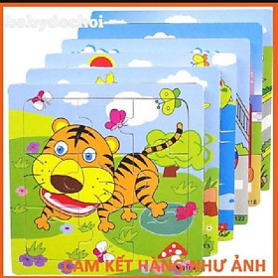 Bộ 10 Tranh Ghép Gỗ 2D Cho Bé Tập Ghép Hình Sáng Tạo