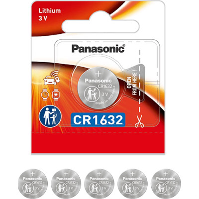 Vỉ Pin nút Panasonic 3V CR-1632/5BN (1 viên/5 viên) - Hàng chính hãng