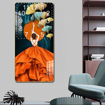 Tranh đồng hồ tráng gương - tranh đồng hồ treo phòng khách - phòng ngủ - nhà hàng - khách sạn - tranh đồng hồ tráng gương cô gái - tặng đinh 3 chân