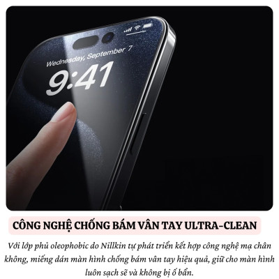 Cường lực Full viền kèm khung cho iPhone 16 Pro Max / 16 Pro hiệu Nillkin CP+ PRO Phủ Nano, vát cạnh 2.5D, lớp Olephobic - Hàng nhập khẩu