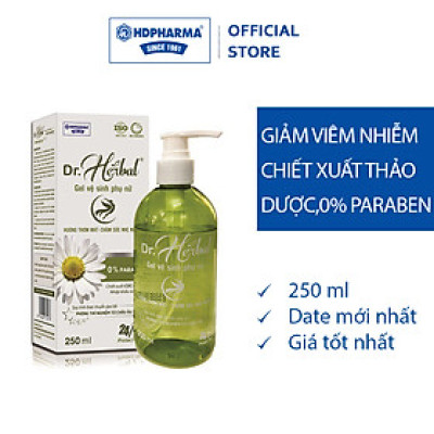 Gel Vệ Sinh Phụ Nữ Dr.Herbal - HDPHARMA - 0% Paraben, Chiết Xuất Từ Cúc La Mã Nhập Khẩu (250 ml)