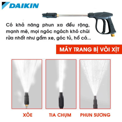 Máy rửa xe mini, Máy xịt rửa cao áp DAIKIN 2800W DK990A - Có áp chống giật + Chống cháy - Chất Lượng Tốt