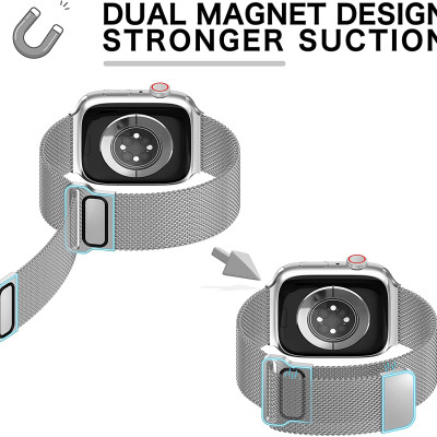 Dây Thép Milan Loop Từ Tính cho Apple Watch Series 1/2/3/4/5/6/7/8/9/SE1,2 & Apple Watch Ultra 1/2 Size 38/40/41/42/44/45/49mm - Hàng Chính Hãng