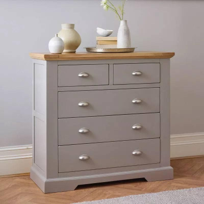 Tủ Ngăn Kéo 3+2 St.Ives Gỗ Sồi Ibie BSK32STIO - Xám (100 x 42 cm)