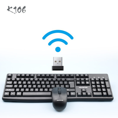 Bộ bàn phím chuột không dây Newmen K106 (USB/Đen) - Hàng Chính Hãng 