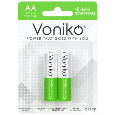 Vỉ 2 Pin Sạc AA 2500mAH - Voniko