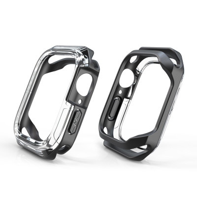 Ốp Case Viền PC Trong Suốt cho Apple Watch Series 4/5/6/SE/7/8/9/SE2 Size 40mm/41mm/44mm/45mm - Hàng Chính Hãng