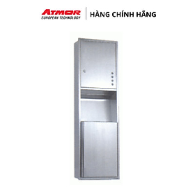 Tủ Đựng Giấy Vệ Sinh Kết Hợp Hộc Đựng Rác (Inox) Cao Cấp Âm Tường ATMOR TD-8336S (HÀNG CHÍNH HÃNG)