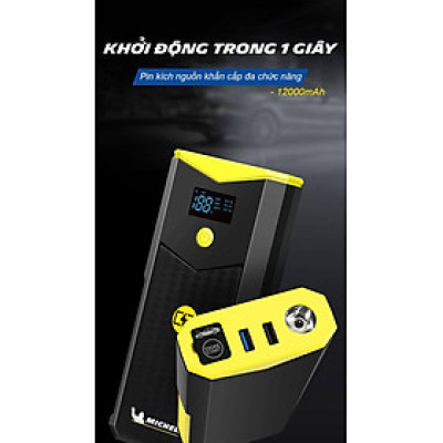 Bộ kích bình ô tô 750A - 1500A chuyên dụng  có đèn pin Michelin 4165ML