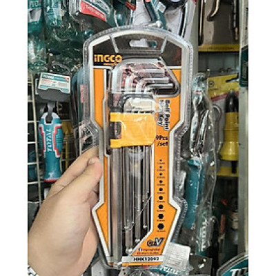 BỘ LỤC GIÁC BI DÀI 9 CHI TIẾT INGCO HHK12092 - HÀNG CHÍNH HÃNG