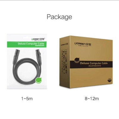 Ugreen UG20710AV130TK 2M Màu Đen Cáp nối dài Microphone cannon âm thanh - HÀNG CHÍNH HÃNG