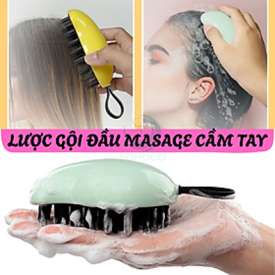 Lược Massage Da Đầu Đa Năng- Bàn Chải Gội Đầu Silicon Thông Minh- Lược Gội Đầu & Mát-xa Cầm Tay- Lược Mát-Xa Da Đầu Mini- Bàn Chải Chăm Sóc Tóc Chống Rụng- Lược Silicon Tạo Bọt & Làm Sạch Da Đầu