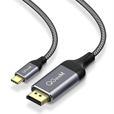 Cáp chuyển cổng QGeeM USB 3.1 Type C (Tương thích Thunderbolt 3) sang DP dài 1.2m 4K @ 60HZ, chuyển đổi USB C sang DP tương thích rộng rãi- Hàng chính hãng        