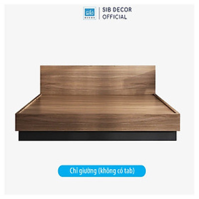 Giường Ngủ Gỗ Kèm Piston Nâng Hạ Thông Minh Màu Walnut Thương Hiệu SIB Decor GN18