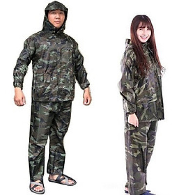 Áo mưa bộ cao cấp màu rằn ri , vải dù chống thấm nước - Bộ áo mưa cho người lớn phù hợp cho nam và nữ kèm túi đựng sang trọng