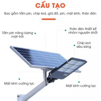 Đèn Năng Lượng Mặt Trời Sân Vườn,Đèn Đường Bàn Chải 100W,200W,300W,400W Có Điều Khiển Từ Xa, Chống Nước IP67