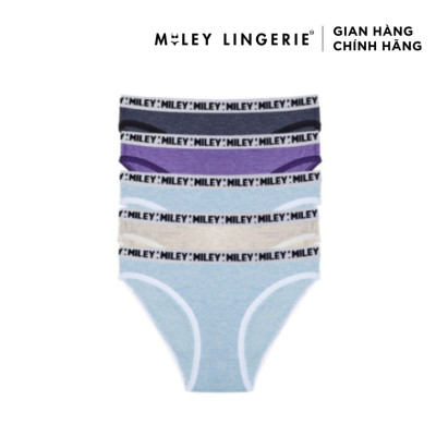 Combo 5 Quần Lót Nữ Melange Bikini Basic Miley Lingerie - Giao màu ngẫu nhiên (trắng - tím)