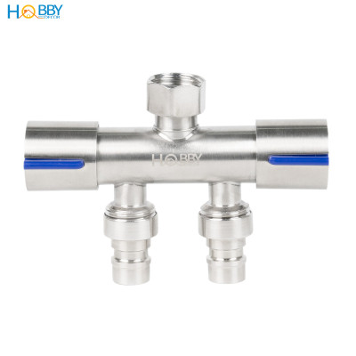 Van chia nước 2 đầu vặn cho dây cấp inox 304 Hobby home decor DNV2