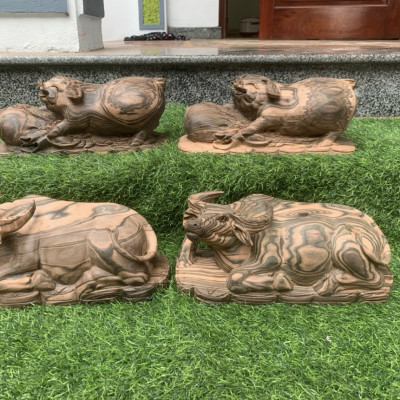 Tượng con heo ,phong thủy hút tài lộc ,bằng gỗ mun kt 30×14×13cm