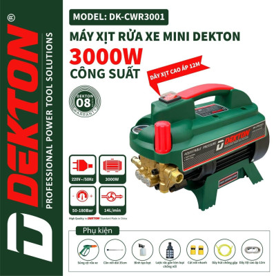 MÁY RỬA XE CHỈNH ÁP 3000W DEKTON DK-CWR3001 - HÀNG CHÍNH HÃNG