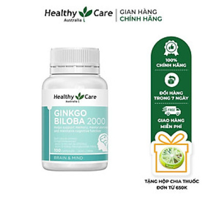 Viên uống bổ não Healthy Care Ginkgo Biloba 100 viên