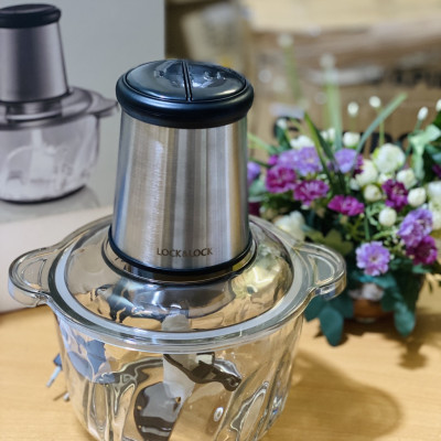 Máy Xay Thịt Cao Cấp Lock&Lock Meat Chopper EJM186SLV Công Suất 400w- 2,4L - Hàng Chính Hãng