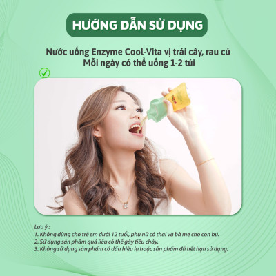 Combo 4 Hộp Nước Uống Bổ Sung Enzyme Chiết Xuất Từ Trái Cây và Rau Củ Hỗ Trợ Tiêu Hoá, Thanh Lọc Cơ Thể Coolvita - Hộp 7 Túi