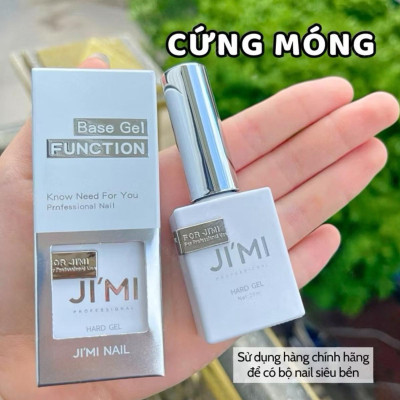 Bộ Base Top Cứng Móng JIMI 20ml (OUBOLI Cao Cấp) Base Lỏng Siêu Liên Kết, Top Cường Lực Làm Nail Siêu Bóng, Chống Xước