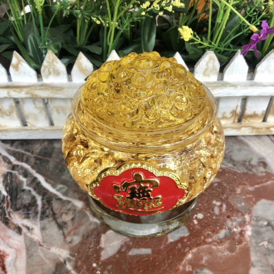 Hủ tiền lá vàng phong thủy chiêu tài lộc