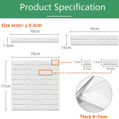 Set 10 tấm xốp dán tường giả gạch dày 5mm cách âm, cách nhiệt(70 x 77 cm)