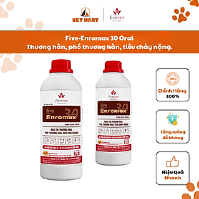 Five-Enromax 30 Oral thương hàn, phó thương hàn, tiêu chảy nặng.