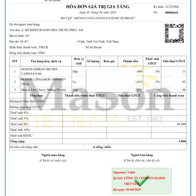 Viên uống bổ não hỗ trợ ngăn ngừa đột quỵ Mason Natural Ginkgo Biloba Mỹ 60 viên