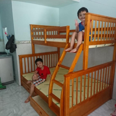 Giường 2 Tầng K.Bed 128 (Vàng Gỗ Tự Nhiên)